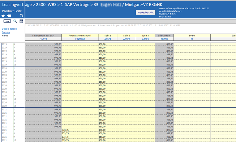 Screenshot IFRS 16 Leasing Software SX DataFactory