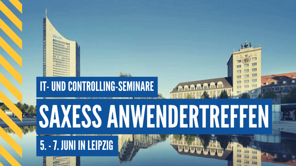 Das Saxess Anwendertreffen findet vom 5.-7. Juni 2024 in Leipzig statt. Erleben Sie drei Tage voller spannender Kundenvorträge und IT- und Controlling-Seminaren, die Sie wirklich weiterbringen. 